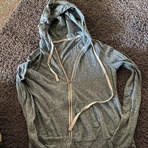 Very light weight zip up hooded top